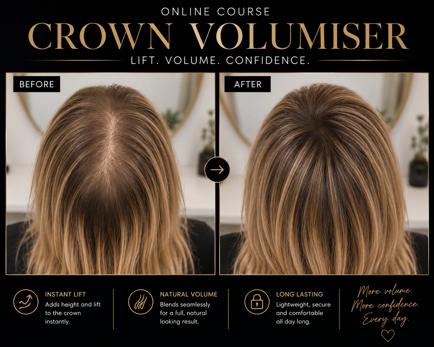 Crown volumising course - online training for hairloss solutions
