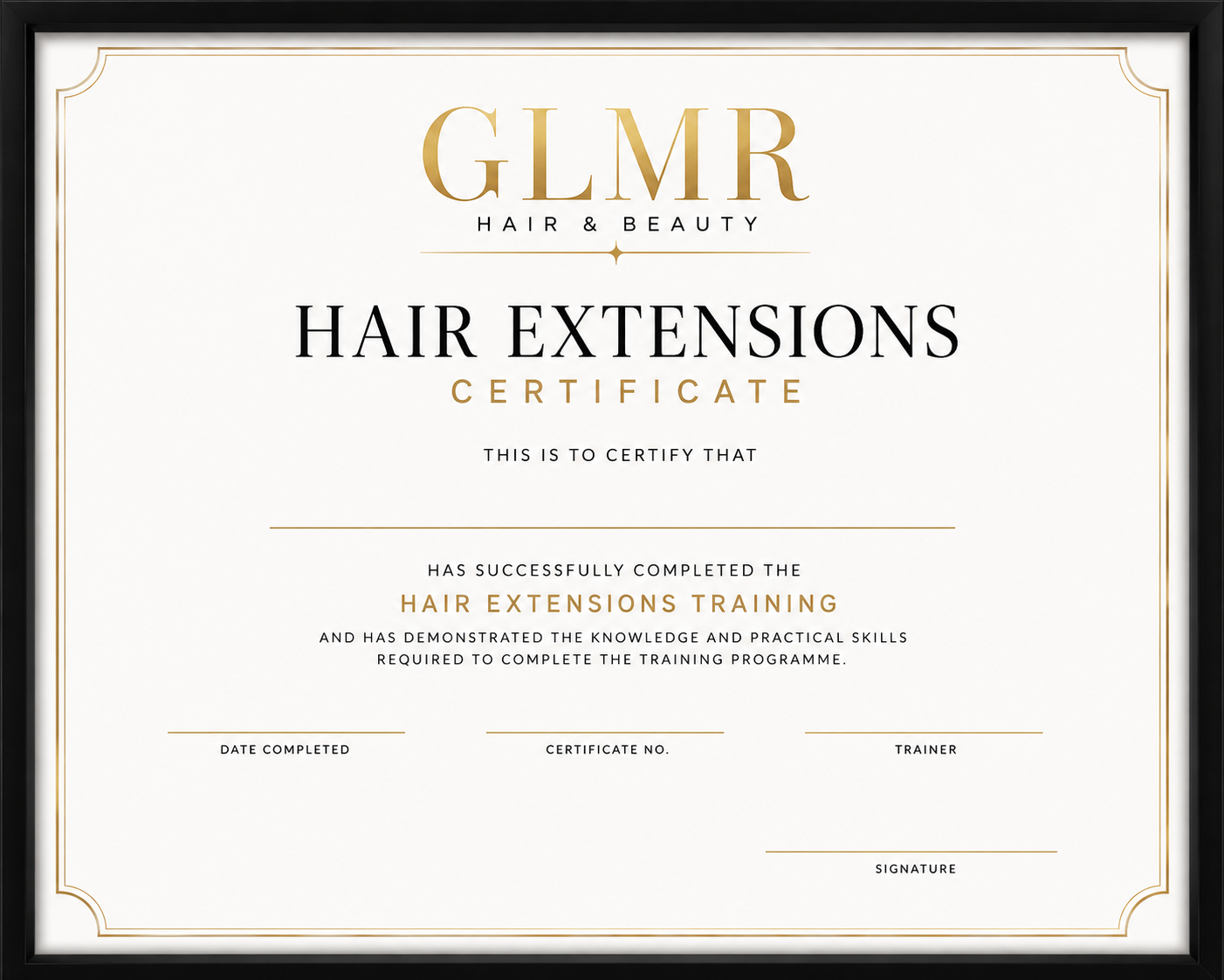 Framed certificate